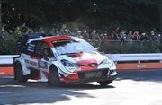 迫力ある走りを見せるヤリスＷＲＣ＝１日午後２時１８分、愛知県名古屋市