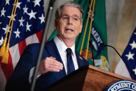 　ベセント米財務長官＝２４日、ワシントン（ゲッティ＝共同）