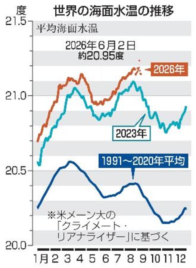 　世界の海面水温の推移
