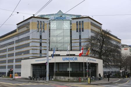 　国連難民高等弁務官事務所（ＵＮＨＣＲ）本部＝２０２４年１月、スイス・ジュネーブ（共同）
