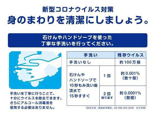 丁寧な手洗いが大切（厚労省ホームページより）