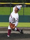 岐阜×関商工＝９回６安打１失点と好投した岐阜の篠田＝大野レインボー