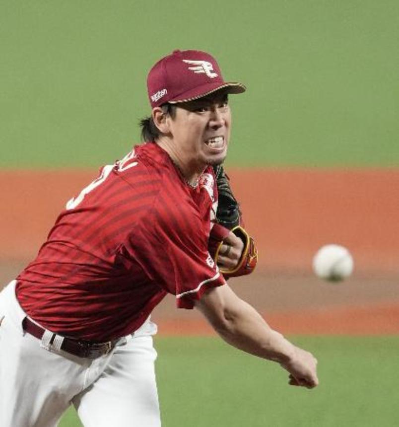 　西武とのオープン戦に先発し、６回無失点と好投した楽天・前田健＝ベルーナドーム