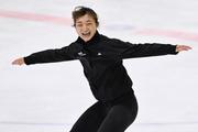 　練習を公開した坂本花織＝関空アイスアリーナ