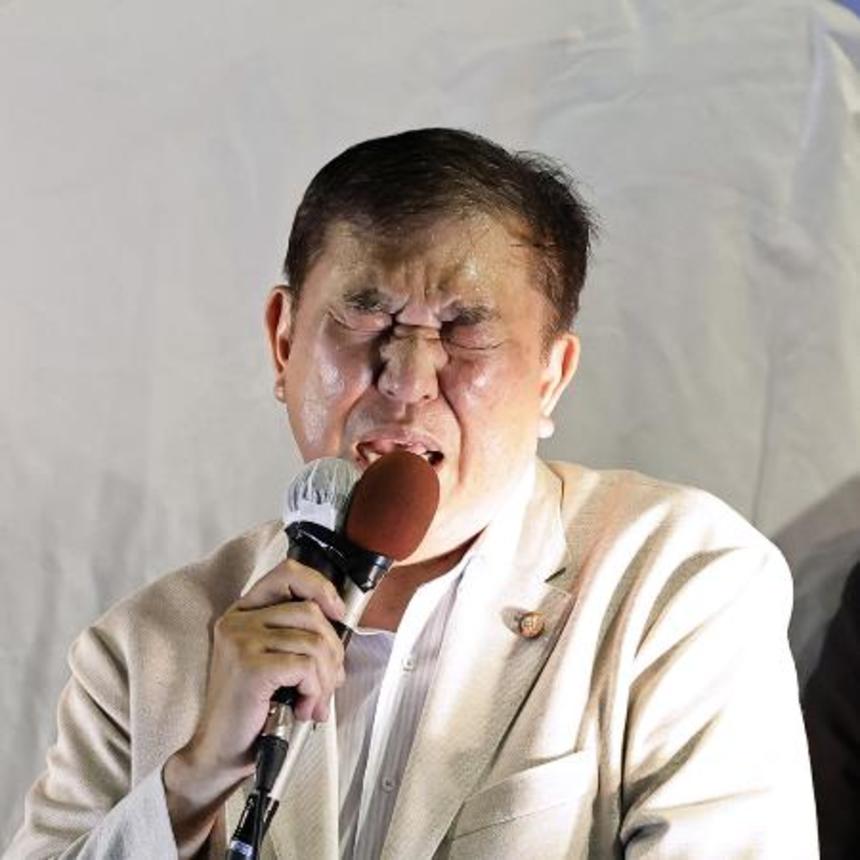　１９日午後、最後の訴えをする自民党総裁の石破首相＝東京・蒲田