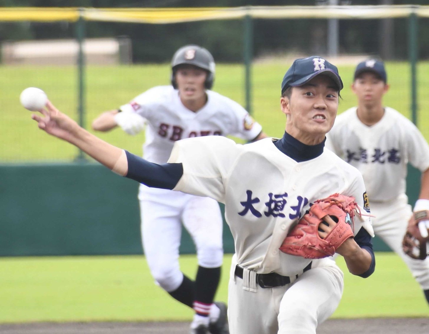 関商工×大垣北＝先発した大垣北の坪＝大野