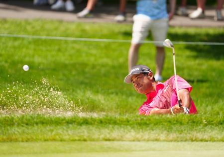 　第２ラウンド、通算１オーバーで１９位の松山英樹＝ミュアフィールドビレッジＧＣ（共同）