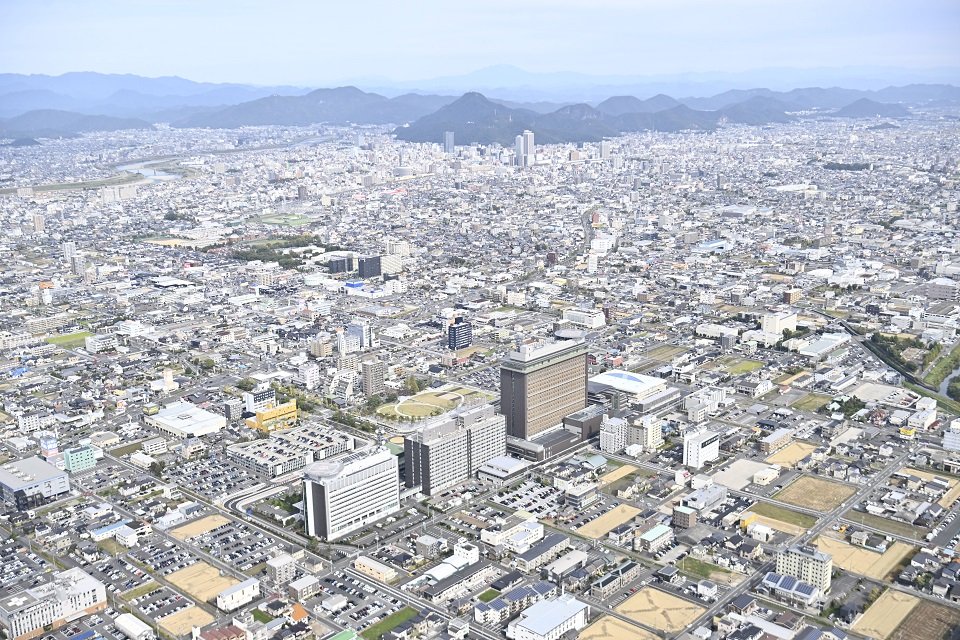 岐阜県庁上空から