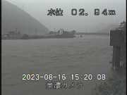 美濃市の長良川。岐阜県の防災カメラ画像から＝１６日午後３時２０分