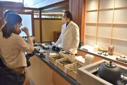 美濃いび茶を提供する茶房＝岐阜市長良志段見、長良川清流ホテル