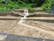 土砂が流入した古虎渓駅＝１４日、多治見市諏訪町神田（ＪＲ東海提供）