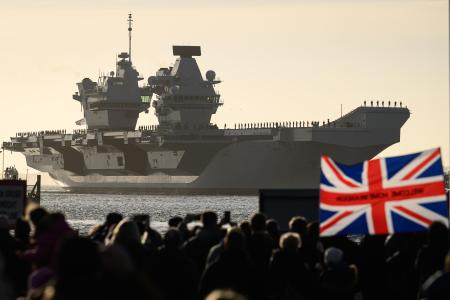 　英空母プリンス・オブ・ウェールズ＝２０２３年１２月、英南部ポーツマス（ゲッティ＝共同）