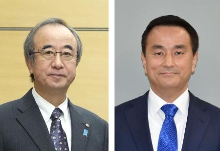 　新潟県の花角英世知事（左）、山口県の村岡嗣政知事