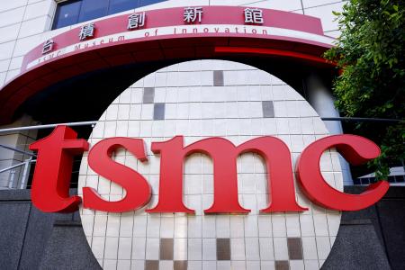 　ＴＳＭＣのロゴ＝４月、台湾・新竹市（ロイター＝共同）