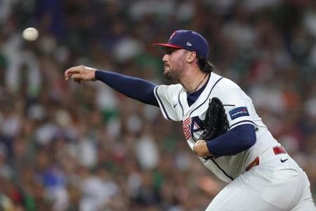 　メキシコ戦に先発した米国のスキーンズ＝ヒューストン（ゲッティ＝共同）