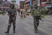 　１日、カシミール地方のインド勢力下地域を警備する治安部隊員（ＡＰ＝共同）