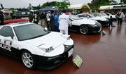 　イベントで展示された栃木県警のスポーツカー＝４日午前、栃木県茂木町