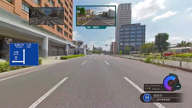 バイクで走行中のプレー画面（日本一ソフトウェア提供）