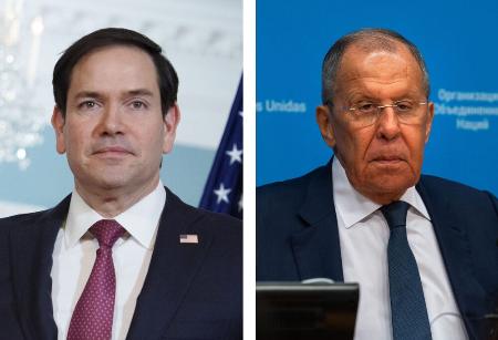 　ルビオ米国務長官、ロシアのラブロフ外相（いずれもゲッティ＝共同）