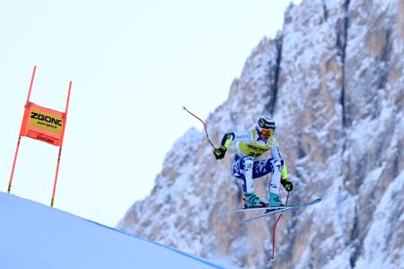 　アルペンスキーＷ杯、男子スーパー大回転を制したヤン・ザビスチャン＝１９日、バルガルデナ（ロイター＝共同）