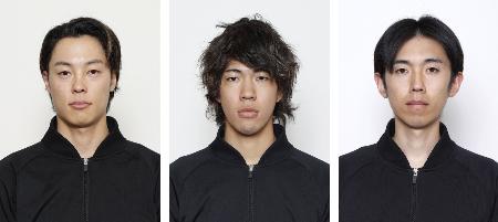 　左から小林陵侑、二階堂蓮、中村直幹