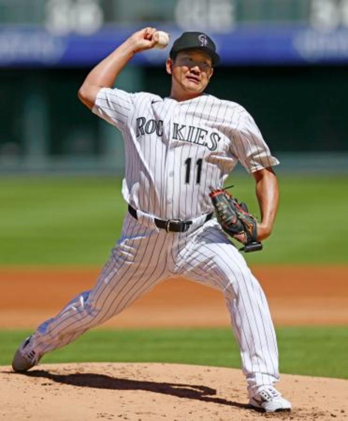 　オリオールズ戦に先発し、６回３失点で勝敗は付かなかったロッキーズ・菅野＝デンバー（ゲッティ＝共同）