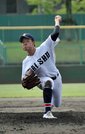 大垣西×大垣商＝２失点完投した大垣商篠田＝大垣北公園