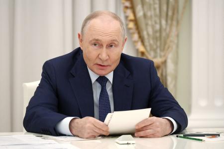 　ロシアのプーチン大統領＝２８日、モスクワ（ロイター＝共同）