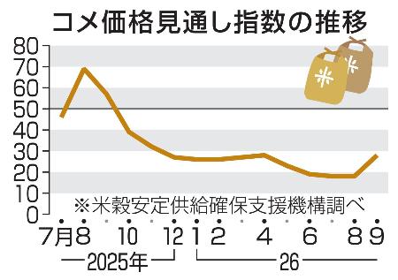 　コメ価格見通し指数の推移