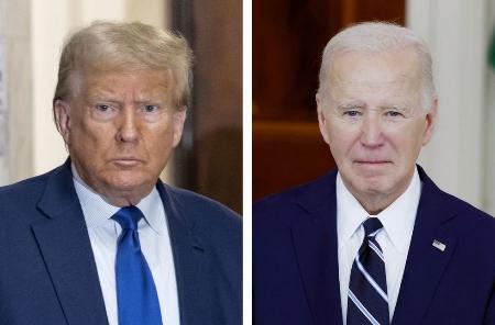 　トランプ米大統領（左）、バイデン前大統領（いずれもゲッティ＝共同）