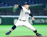 　横浜商大戦に先発した国学院大・藤本＝東京ドーム