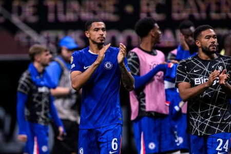 　ロサンゼルスＦＣ（米国）を下し、喜ぶチェルシー（イングランド）の選手＝１６日（ゲッティ＝共同）