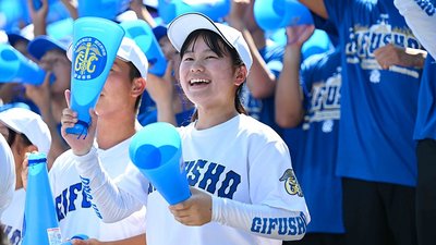 夢舞台で兄と共に戦う内山梨子さん＝兵庫県西宮市、甲子園球場