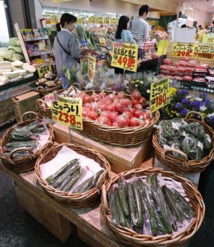　スーパー「アキダイ」関町本店に並ぶ野菜＝２０２４年、東京都練馬区