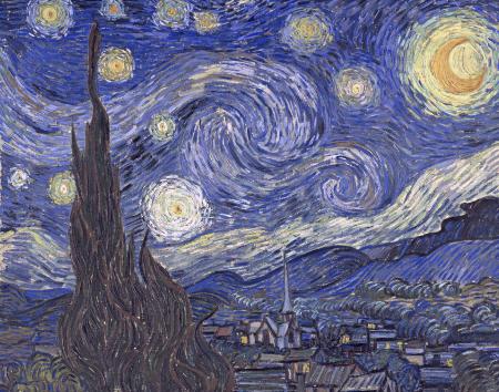 　ゴッホの「星月夜」（ニューヨーク近代美術館蔵、協力・ヒューストン美術館）