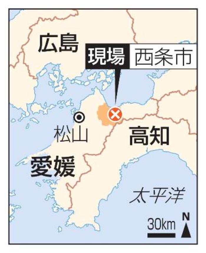 　愛媛県西条市の現場、松山市