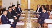 　ガソリン税の暫定税率廃止法案を巡る与野党の実務者協議＝１日午後、国会