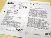 　米軍第３海兵水陸両用軍による１９７１年６月の電報のコピー。岩国基地での核搭載訓練について記している