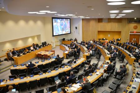 　来年の核拡散防止条約（ＮＰＴ）再検討会議に向けた第３回準備委員会＝８日、米ニューヨークの国連本部（共同）