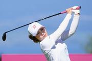 　プロアマ戦で調整する古江彩佳＝エビアン・リゾートＧＣ（共同）
