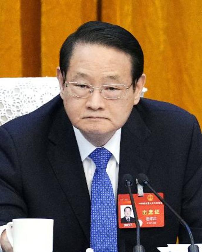 　２０２４年３月、全人代の分科会に臨む浙江省の易煉紅氏＝北京（共同）