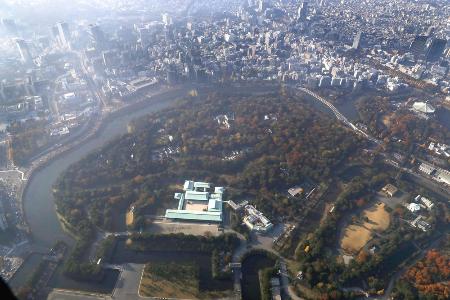 　皇居全景。中央下は宮殿＝２０１７年