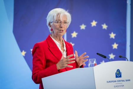 　欧州中央銀行（ＥＣＢ）のラガルド総裁＝６月５日、フランクフルト（ゲッティ＝共同）
