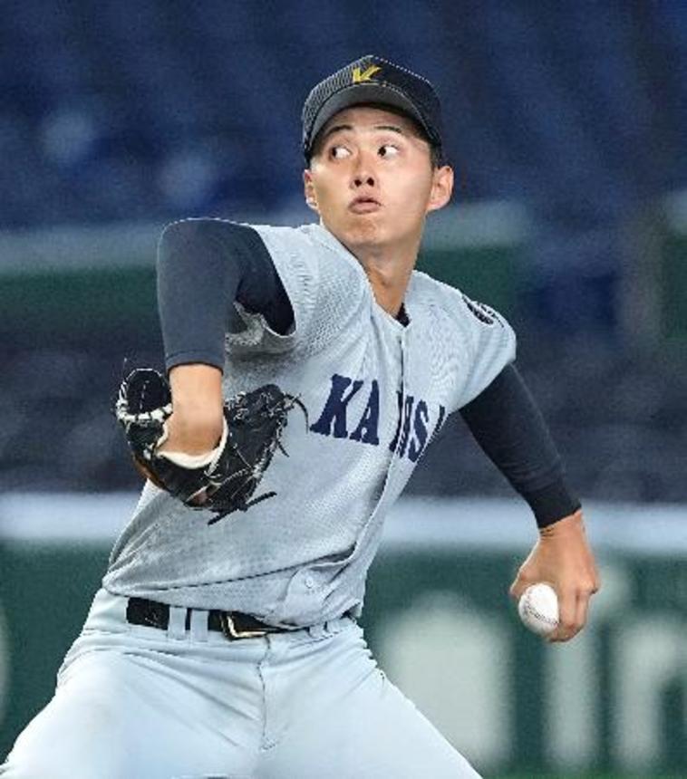 　北海学園大戦に先発した関大・米沢＝東京ドーム