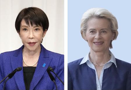　高市早苗首相、ＥＵのフォンデアライエン欧州委員長