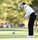 　第３日、通算９アンダーで２位に浮上した木戸愛＝エリエールＧＣ松山