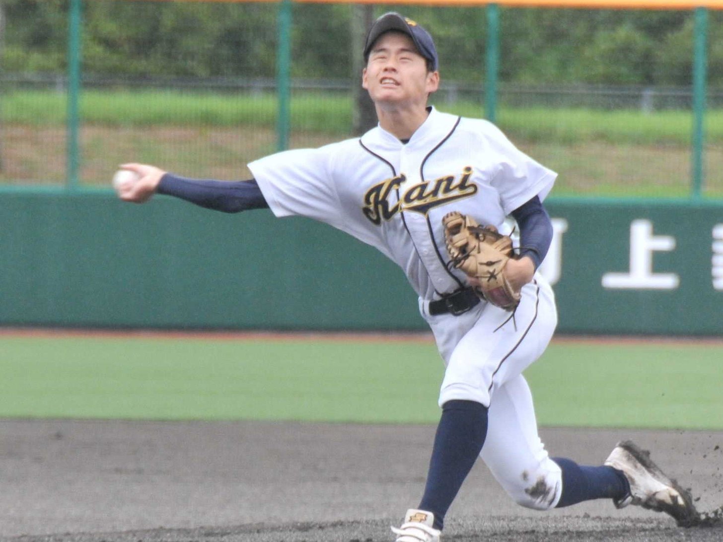 可児×飛騨高山＝力投する可児の先発杉山＝河上薬品