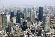 　東京都心の高層ビル群（共同通信社ヘリから）