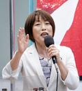 　共産党の田村委員長＝３日午前、東京・池袋