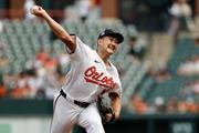 　ロッキーズ戦に先発したオリオールズ・菅野。６回４安打１失点で８勝目を挙げた＝ボルティモア（ＡＰ＝共同）